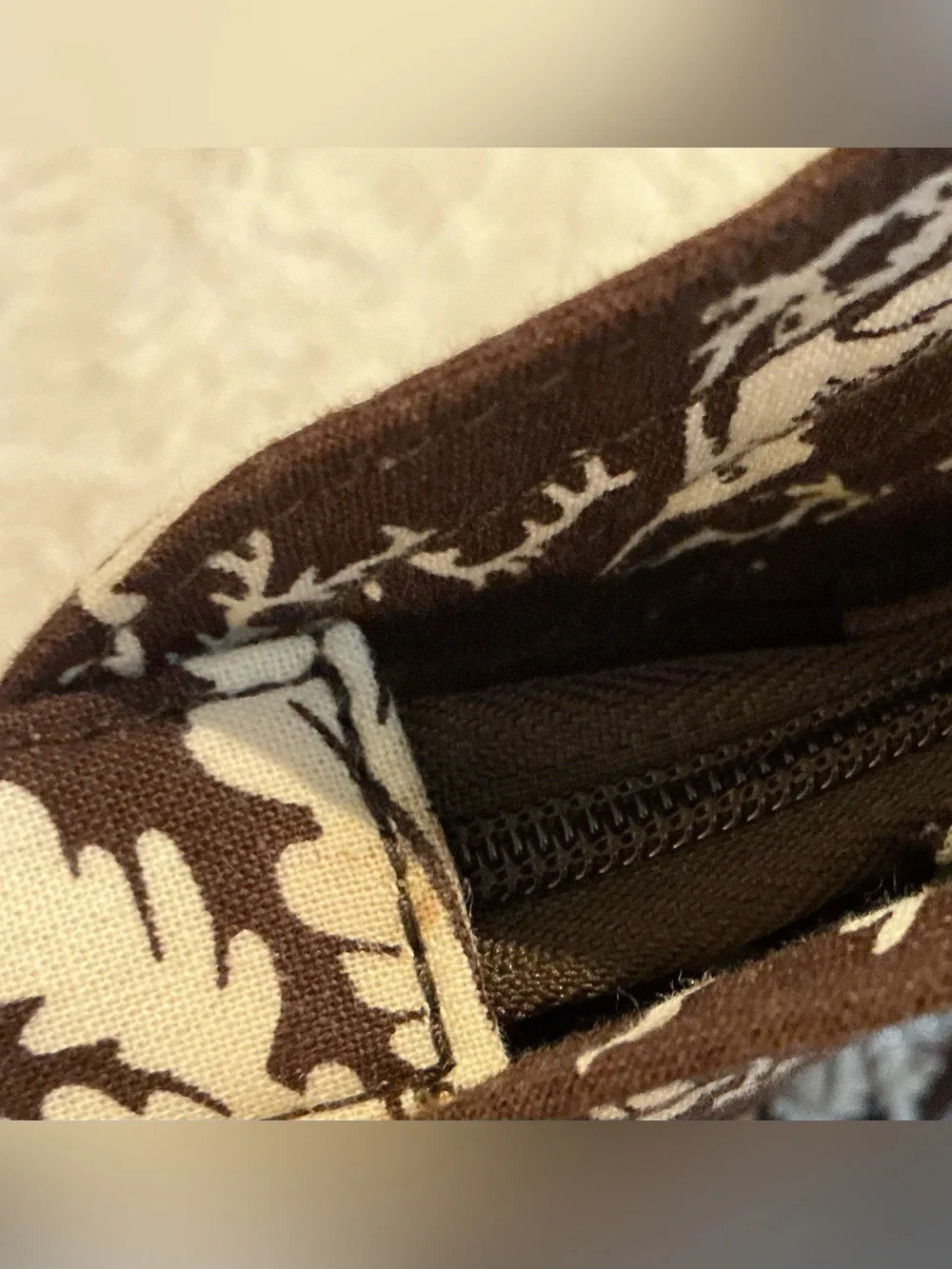Vera Bradley Imperial Toile Brown Pink Quilted Satchel Shoulder Bag Zip Tote